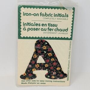 A Floral Iron-On Fabric Initial Vintage